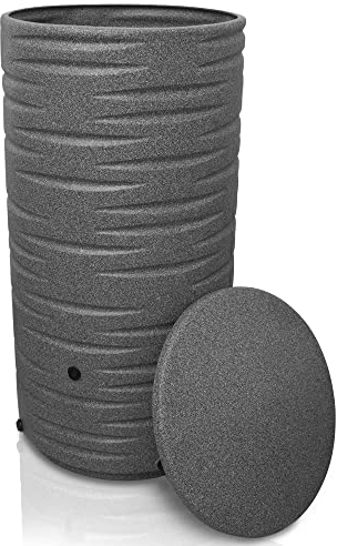 Yourcasa Serbatoio acqua 290 litri [Qualità premium] in plastica resistente al gelo – La filettatura per il collegamento è in metallo - Cisterna acqua piovana con coperchio (grigio)