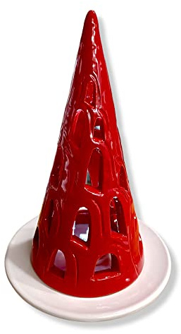 Alberello Natività Natale Portacandela Ceramica Artistica Realizzato Dipinto a mano Handmade Le Ceramiche del Castello Dimensioni 22 x 14 cm