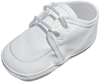 Little Things Mean A Lot Boys Gabardine Christening Shoe - Size 3 White