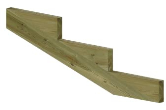 Gartenwelt Riegelsberger Treppenwange XL für 3 Stufen Tiefe 39 cm Geschosshöhe 39 cm Massivholz Kiefer imprägniert 1 Stück