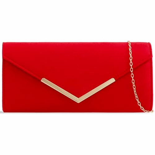 UShopUK Clutch/Handtasche aus Wildleder, einfarbig, für Braut, Abschlussball, Hochzeit, Abend, Party, Handtasche