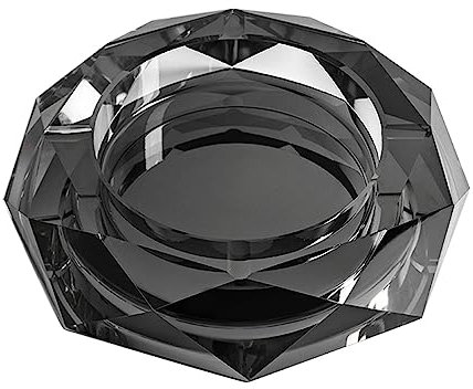 Posacenere in Cristallo, Posacenere in Vetro Ottagonale, Posacenere per la Decorazione da Tavolo Dell'home Office, Fumatore, Posacenere per Sigari, Regalo per Uomini (Black,10CM)