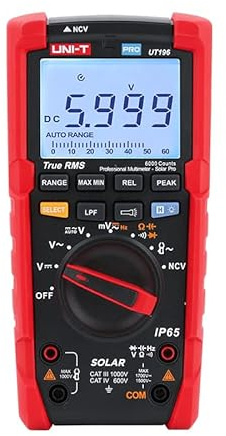 UNI-T Uni-trend Multimeter clamp meter UT196 Professional Digital Multimeter 1700V DC Voltage Tester True RMS Capacimeter Resistance Frequency Meter- Solar Pro