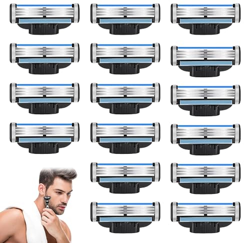 Abiemuce Mach 3 Klingen, 16PCS Mach 3 Rasierer, Rasierklingen Mach 3, Rasierklingen Für Herren, Mach 3 Klingen Nachfüllungen Rasierklinge, Herren Rasierklingen Passend für Gillette Mach3