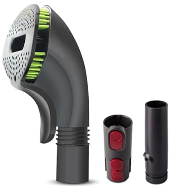 RIJPEX 1X Staubsaugerbürste + 1X Adapter Hund Haustierpflegebürstenwerkzeug Kompatibel mit V11 V10 V8 V7 V6 Staubsauger mit Konverter