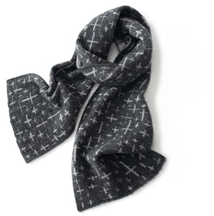 YUKORT Winter-Strickschal FüR MäNner Herbst Winter Schals Gestrickte Jacquard Weiche Warme Schals Mode Männer Frauen Hals Schal Schal Herren (Color : Dark Grey)