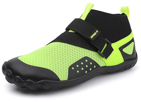 AUXDIQ Schwimmschuhe Badeschuhe Aquaschuhe Surfschuhe Wasserschuhe Strandschuhe Barfuß Schnell Trocknend für Damen Herren Grün 47 EU