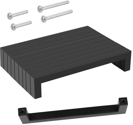 RISVOWO 10 Stück Möbelgriffe, 160mm Schubladengriff Lochabstand, Edelstahl Griffe für Küchenschränke, Quadratischer Küchengriffe, Schwarz Schrankgriffe mit 40 Schrauben