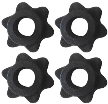 Enzyluxe 4Pcs Barbell Clips, Anti Slip Dumbbell Clip, Hex Nut Clip, Barbell Collars Dumbbell Screw Ends, Spin-Lock Collars Screw Clamps For Dumbbell Weight Lifting Fitness Training (COLOR:Black)