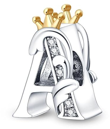 QIKAOLA 925 Sterling Silber Buchstabe Charms A-Z Alphabet Perlen für Pandora Armband und Halskette Silber Charme Perlen Anhänger Kompatibel mit europäischen Armbänder Halskette für Frauen