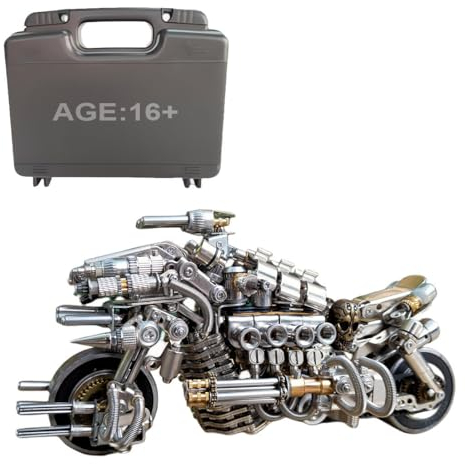 GOUX 3D Metall Puzzle Modellbausatz, Metall 3D Modell 3D Puzzle Erwachsene, 600+ Teile Metall Modell Bausatz DIY Kunsthandwerk für Erwachsene Kinder - Motorrad Metall 3D Modellbausatz