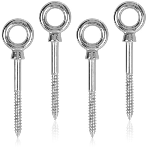 EFUTURETIME 4 tornillo anillos de acero inoxidable M10 x 100 mm