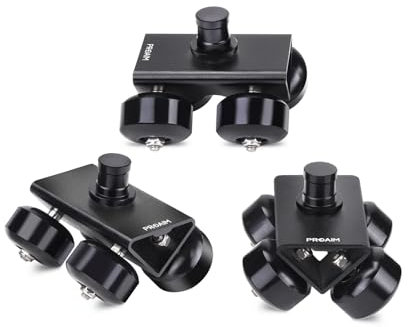 PROAIM Track Wheel Set for Portable Heavy-Duty Camera Tripod/Floor Dolly. Payload: 500kg / 1100lb. 360° Swivel. Compatible with 1-2 Track Systems (DW-PRTD-01)