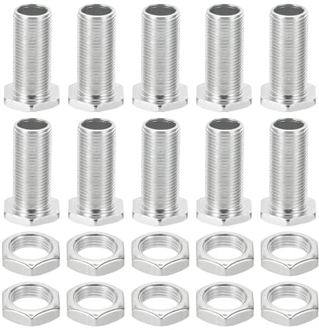 PATIKIL M12x30mm Hex Bolts and Nuts Kit, 10 Set Fine Thread Hollow Screws Assortment Hexagon Head Screw Through Hole Bolt Chandelier Fasteners