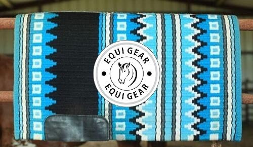 EQUIGEAR Western Show Horse Satteldecke aus neuseeländischer Wolle, Western-Design, handgefertigte Satteldecke, Wollpolster, Sensor Flex (Anpassung möglich) BA76 (34 x 38)