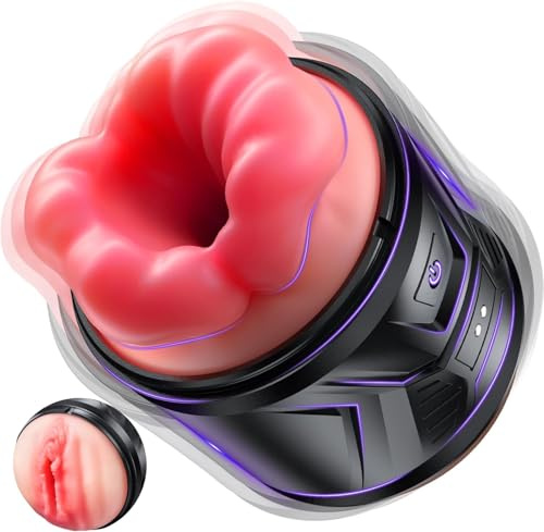 Masturbadors Masculinos Doble Acceso, Electrónico Juguetes Sexuales Hombre con 10 Modos de Vibración, Vagina 3D Estimulador con Textura Granular para Mayor Estimulación, Real Silicona