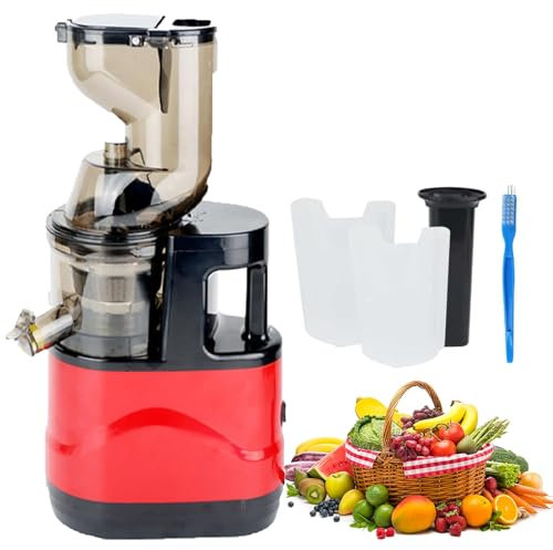 Estrattore di Succo Verticale a masticazione, estrattore di Succo a Freddo Completamente Automatico con 2 Tazze, resa di Succo ad Alta purezza del 98,5%, Macchina per succhi di Frutta e Verdura