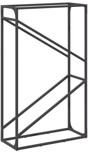 vidaXL Portant de Bois Chauffage Noir 60x25x100 cm, Support à bûches de cheminée, Support à bûches, Support à bûches, Stockage de bûches d'intérieur