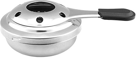 Alcohol Stove, Portable Stainless Steel Camp Grill & Pot Stove, Lightweight Camping Gear with Anti-Scalding Handle for Outdoor & Indoor Cooking (4.5cm)