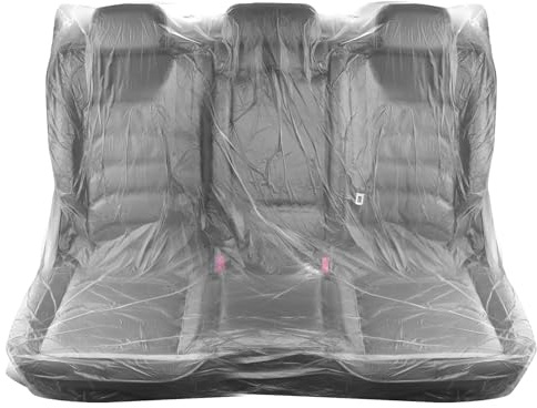 Figpade Confezione da 10 coprisedili monouso universali in plastica per sedili posteriori di auto, protezione temporanea contro polvere e acqua, coprisedili monouso per auto