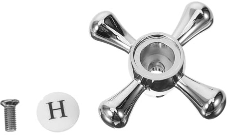 HYTROVE Poignée de Robinet en Alliage de Zinc Accessoire de Robinet la Cuisine Design Croisé Robuste et Antirouille de Salle de Bain et Évier Usage Quotidien