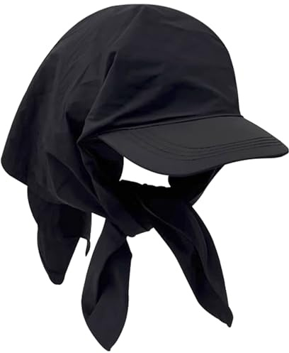 FOSDICK Svarta solvisir för kvinnor, vikbar solhatt med UV-skydd, andningsbar snabbtorkande visirhatt, sommarhattar för strand, justerbar utomhussportkeps för resor (56–60 cm), Svart solskyddshatt, M