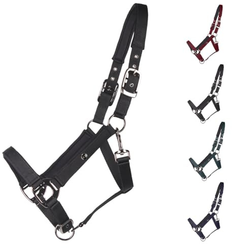 NETPROSHOP Deluxe Halfter gepolstert an Kopfstück, Backen- und Nasenriemen 2-Fach verstellbar Pony Cob Full XLFull, Groesse:XL Full, Farbe:Schwarz