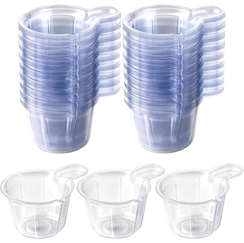 150Pcs 40ml Disposable Plastic Measuring Cups, Clear Mixing Cups Multipurpose Dispensing Cup for Paint, Stain, Jewelry Making and DIY Crafts