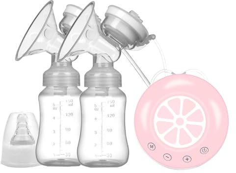 Elektrisk mjölkpump, elektrisk bärbar pump för omvårdnad, Bröstpumpsextraktionspumpar med 2 mjölkflaskor, Flera lägen, lågt ljud för nyblivna mammor, mammor efter förlossning, amning