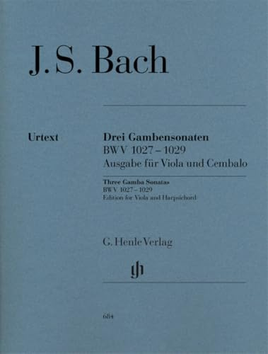 3 Sonaten Bwv 1027-1029 Vdg Cemb. Viola, Cembalo: Besetzung: Viola und Klavier (G. Henle Urtext-Ausgabe)