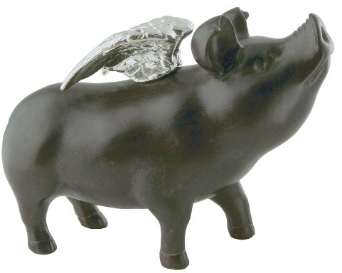 Kare Design Spardose Rockstar Pig, Schwarz, Spardose, Schwein, Sparschwein, Wohnzimmer, Esszimmer, 17x23x10 cm (H/B/T)