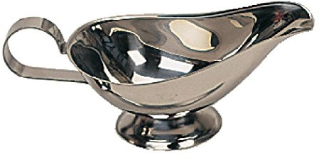 Olympia Sauciere aus Edelstahl, 450 ml, Silber, traditionelles Sauciere-Design, Sauciere, Größe: 235 x 128 x 75 mm, Verwendung mit verschiedenen Saucen, gewerbliche und private Nutzung, J053