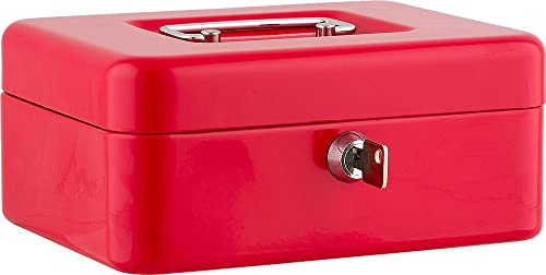 NEU!! SAX Geldkassette 20x16x9 cm, 5 -Fächer-Münzeinsatz, ROT
