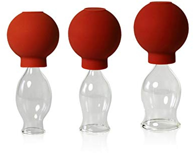 Lauschaer Glas 3er Schröpfglas Set mit Ball 15-20-25mm zum professionellen, medizinischen, feuerlosen Schröpfen mundgeblasen, handgeformt, Schröpfglas, Schröpfgläser