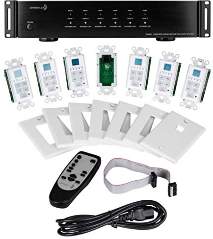Dayton Audio DAX66 6-Source 6-Zone Distributed Whole House Audio System with Keypads 25 WPC
