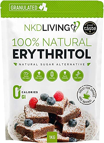 100% Natural Erythritol 1 Kg (2.2 lb) | Granulated Zero Calorie Sugar Replacement (2.2 lb)