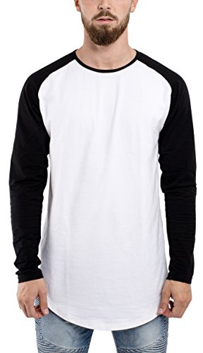Blackskies Side Zip Langarm T-Shirt | Langes Oversize Fashion Basic Longsleeve Herren Longshirt Long Tee mit Reißverschluss - Diverse Farben