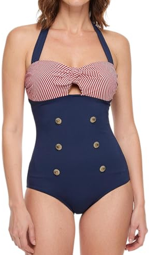Bslingerie® Ladies Retro Push Up Monokini One Piece Swimwear