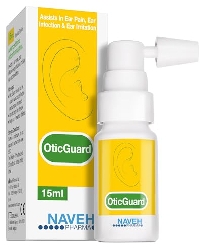 NAVEH PHARMA® Otic Guard Natural Ear Spray 3 in 1 Herbal-Oil Blend for Ear Infections & Pain, Itchy Ears Ear Wax Removal Kit Softener for Clogged Ear Relief and Swimmer’s Ear (15 ml)