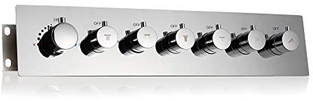 Unterputz Thermostat,Duschthermostat Brausethermostat,Chrom Duscharmatur Thermostat mit Temperatureinstellung und Durchflusseinstellung, Mischbatterie Dusche Thermostat