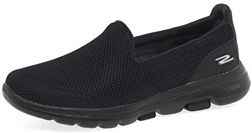 Skechers Damen Go Walk 5 Sneakers, Black Textile Trim, 38 EU