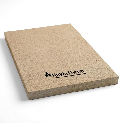 HeWaTherm Vermiculite Platten für Kaminofen und Feuerraum, bis 1300 °C, leicht zuschneidbar (1 Platte, 500 x 300 x 40mm)