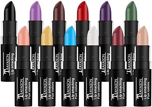 Petansy 12 Colors Vivid Vampire Matte Lipstick Set Long Lasting Waterproof Velvet Lip Stick for Party, Masquerade, Cosplay, Halloween Makeup