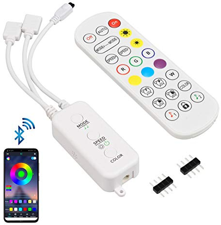 Sunity Bluetooth LED-Steuerung, 2 Anschlüsse, ohne Netzteil | LED Streifen Fernbedienung per Bluetooth, kabellose Steuerung, für 12V LED-Bänder