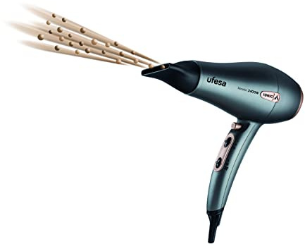 Ufesa SC8470 Professioneller Ionen-Haartrockner, 2400 W, Keratin, Wechselstrommotor, inklusive Konzentrator und Diffusor, 2 Geschwindigkeiten und 3 Temperaturen