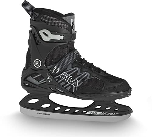 FILA Primo Ice Freizeitschlittschuh |Herren | Eishockey & Eislaufen | Edelstahlkufe | Starker Halt & hoher Komfort | schwarz/grau