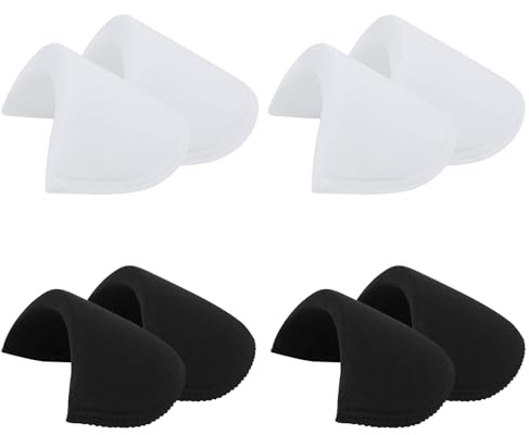 4 Paar Schulterpolster aus Baumwolle zum Einnähen Praktische Schulterpolste Schaum push up pads Halbmond Einnähen für Blazer Jacken Mäntel Sakkos Weiß Kleidung Kleid Nähen Zubehör