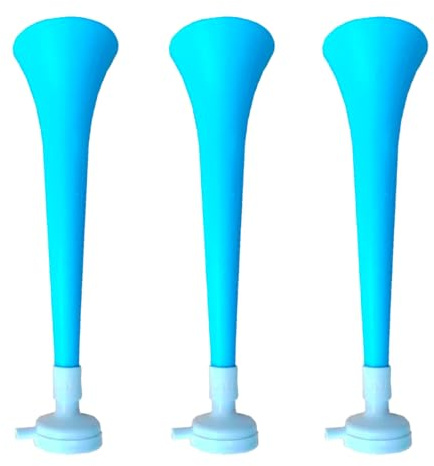 FUN FAN LINE Pack 3 Trompetas Vuvuzelas de Plástico Resistente para Deportes con 120 dB