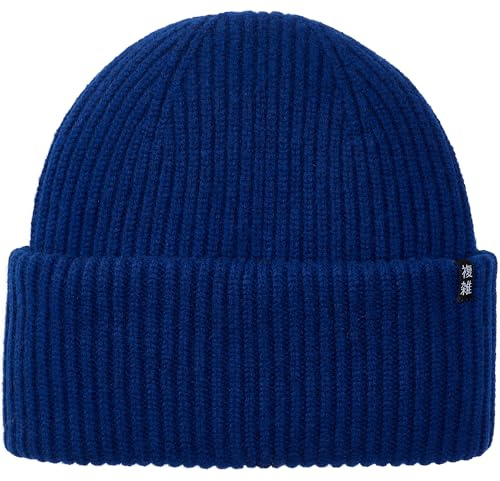 Enter the Complex® Oversize Beanie Mütze, Damen und Herren, Made in Italy, 100% feinste Merinowolle, Gerippt