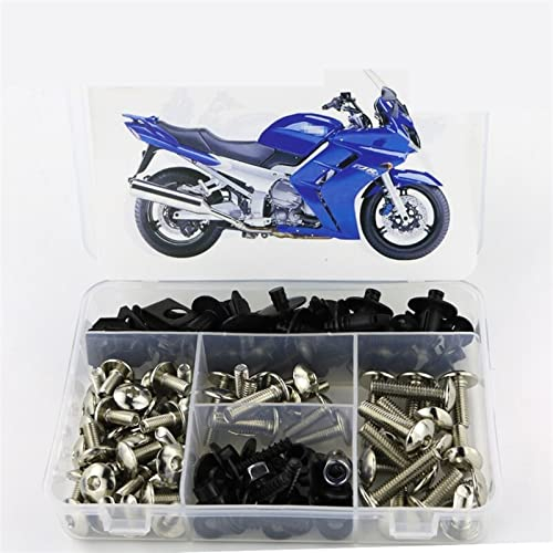 Boulons Corps écrous moto Compatible Avec Yamaha Pour FJR1300 2001-2012 Kit Complet De Boulons De Carénage De Moto Vis De Carrosserie Écrou De Vitesse Clips De Carénage Écrous En Acier ( Color : 3 )